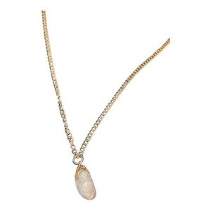 Stone pendant on gold tone chain